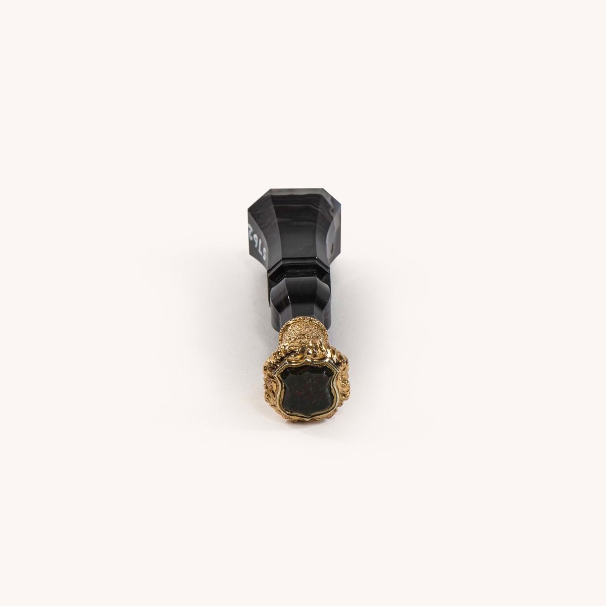 Desk Seal | Black Banded Agate & Gilt Desk Seal