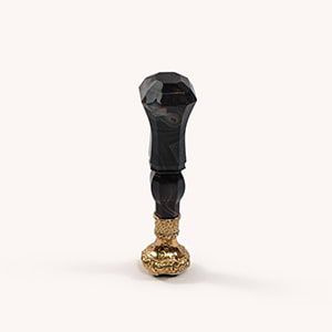 Desk Seal | Black Banded Agate & Gilt Desk Seal